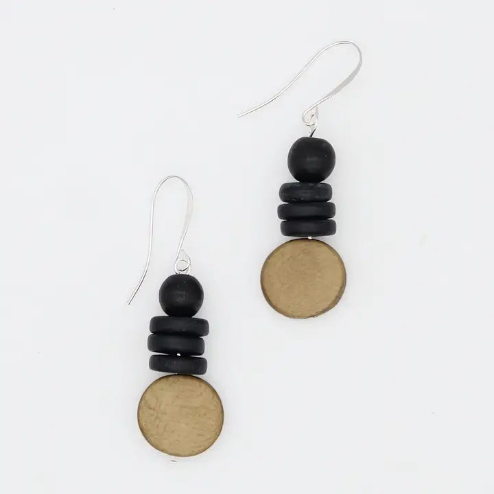 SYLCA Brown and Black Dusk Earrings - SD25E27 - BROWN