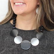 SYLCA Black Mirage Statement Necklace - SD26N13 - BLACK