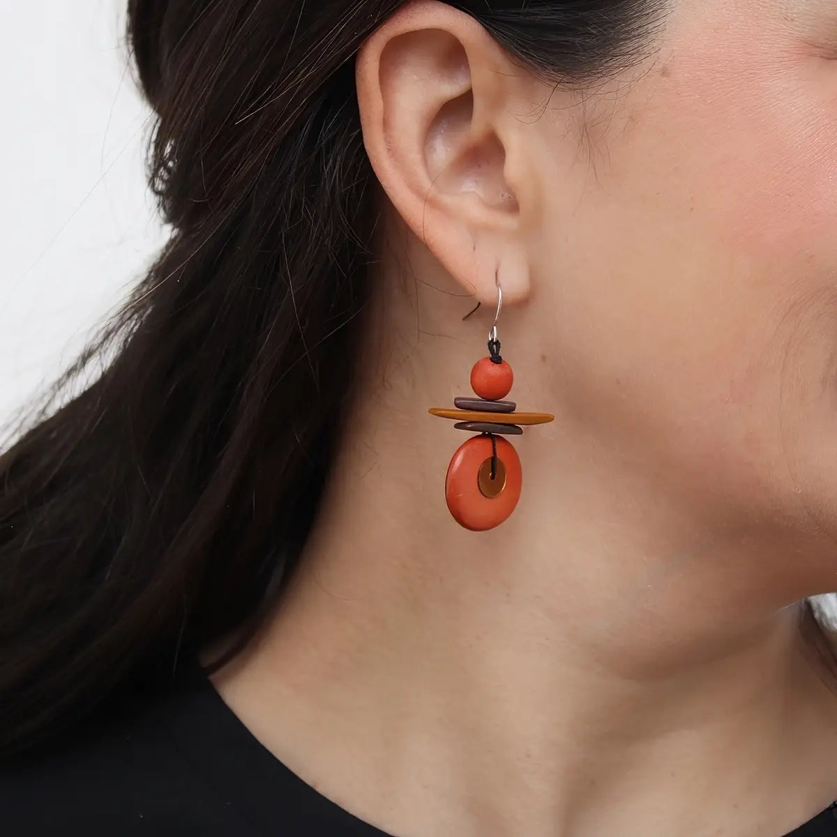 SYLCA  Assuta Orange Drop Earrings