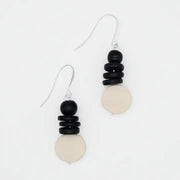 SYLCA White and Black Dusk Earrings - SD25E27 - WHITE