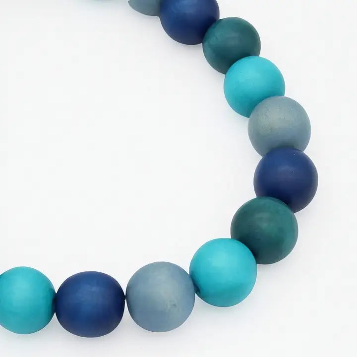 SYLCA Shades of Blue Faye Beaded Choker - SD25N55 - BLUE