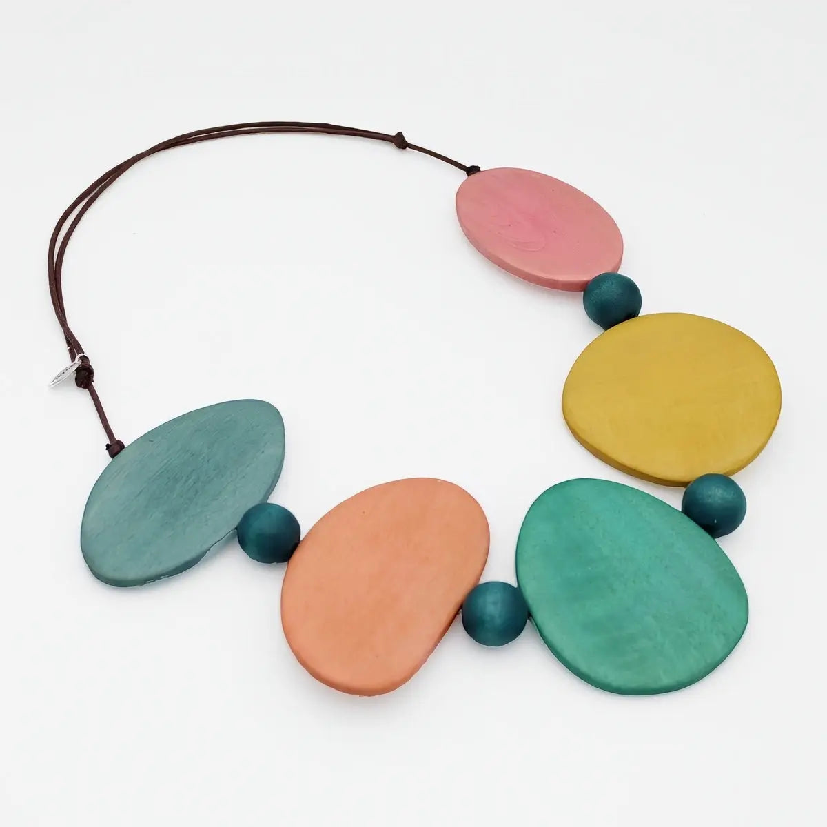 SYLCA Colorful Jovie Wood Bead Statement Necklace