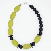 SYLCA Lime and Black Wood Statement Necklace - SD25N63 - LIME