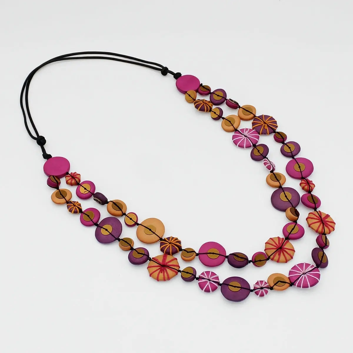 SYLCA Fuchsia and Purple Melody Statement Necklace