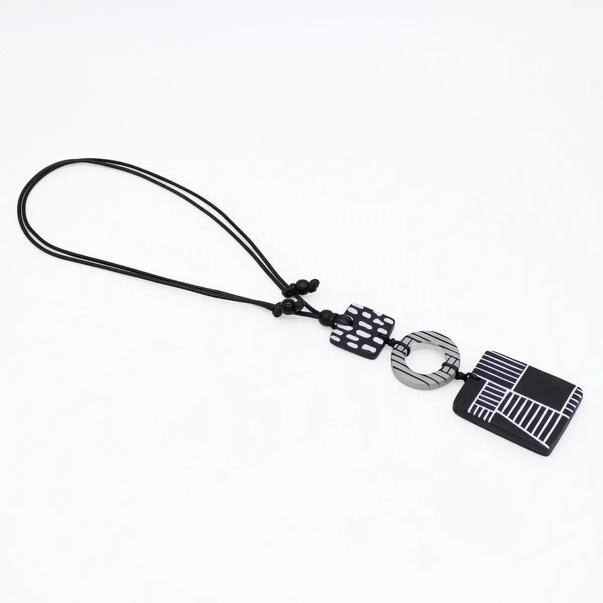 SYLCA Monochromatic Geovibe Pendant Necklace - LS25N31 - BLACK/WHITE