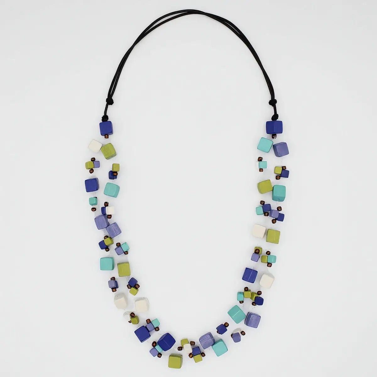 SYLCA Shades of Blue Lia Floating Bead Necklace