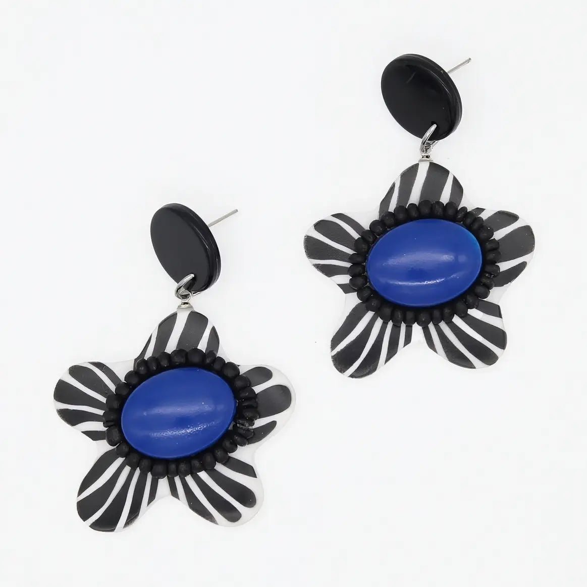 SYLCA Blue Blossom Daisy Earrings - LS26E02 - BLUE