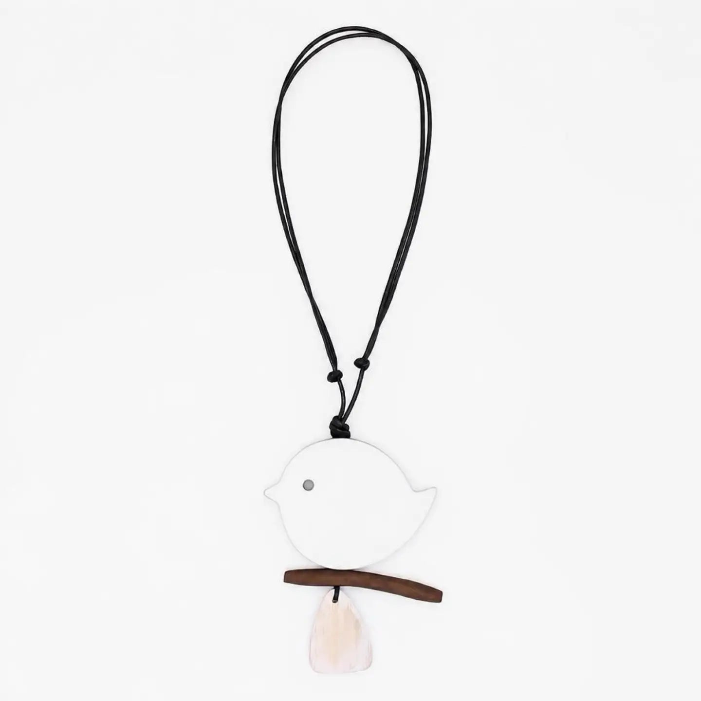 SYLCA White Robin On A Branch Necklace - DW22N05 - WHITE