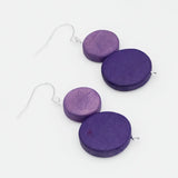 SYLCA Purple Georgie Two Bead Drop Earrings