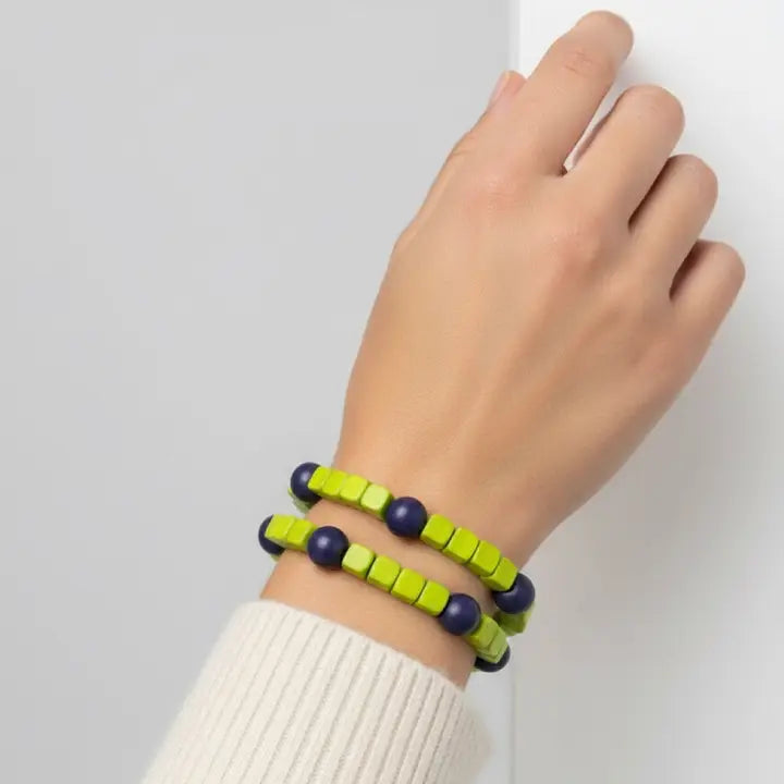 SYLCA Lime Simply Square Stretch Bracelet - SD26B01 - LIME