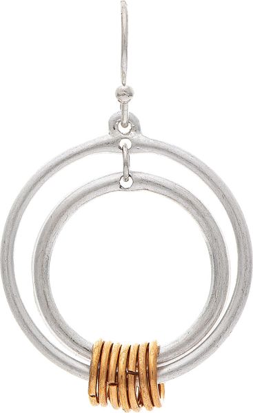 RAIN Two Tone Circles Around Double Circles Earring - E3575TT