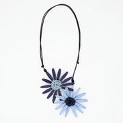 SYLCA Navy Amaya Double Flower Statement Necklace - BP21N16 - NAVY
