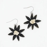 SYLCA Black Amaya Flower Earrings - P23E02 - BLACK