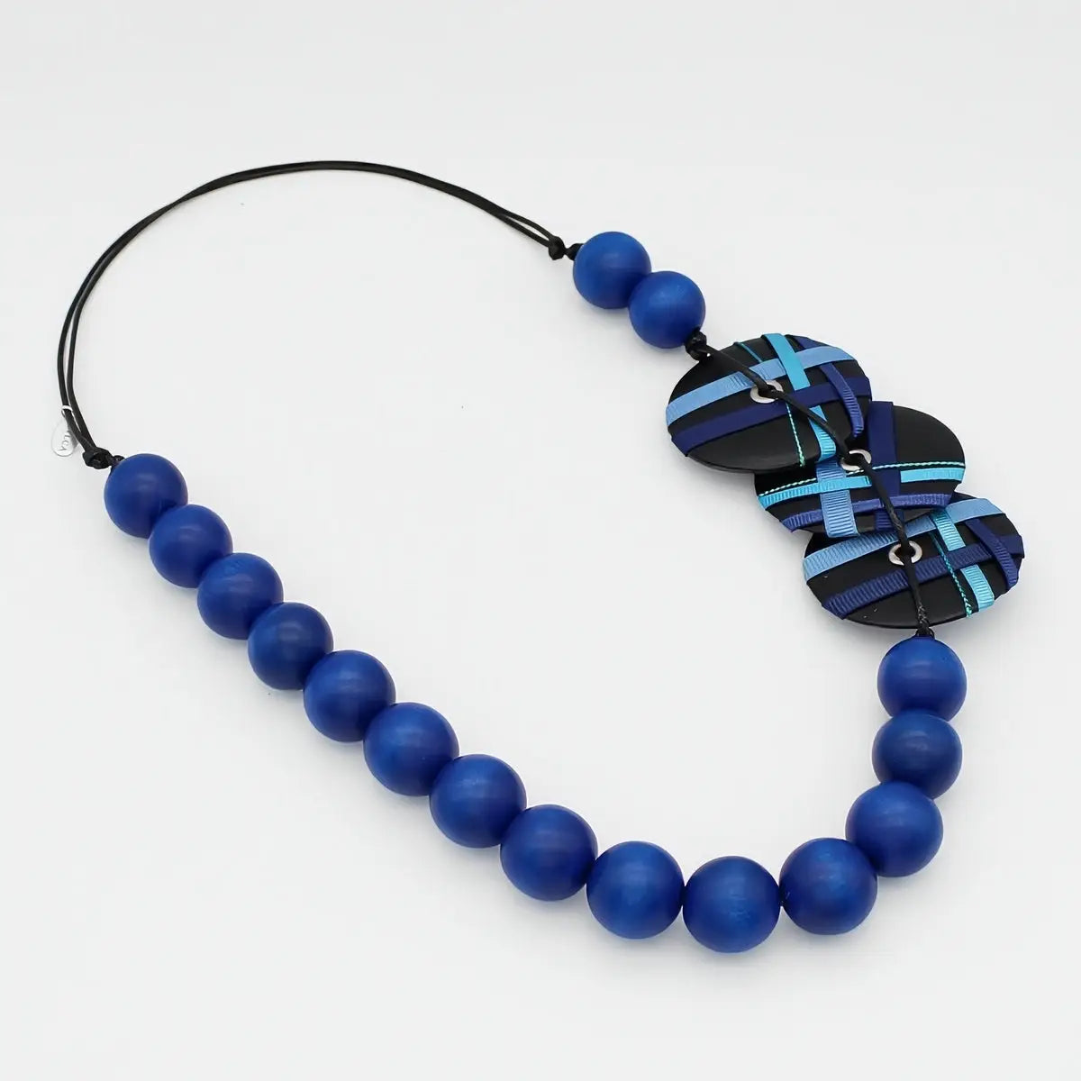 SYLCA Blue Timeless Tartan Statement Necklace