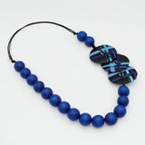 SYLCA Blue Timeless Tartan Statement Necklace