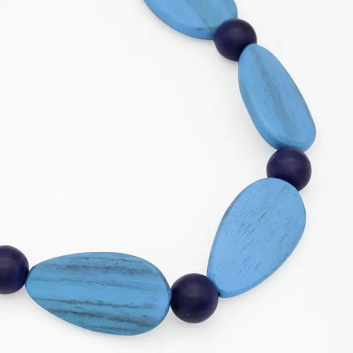 SYLCA Freya Metallic Blue Colorful Necklace - SD26N08 - BLUE