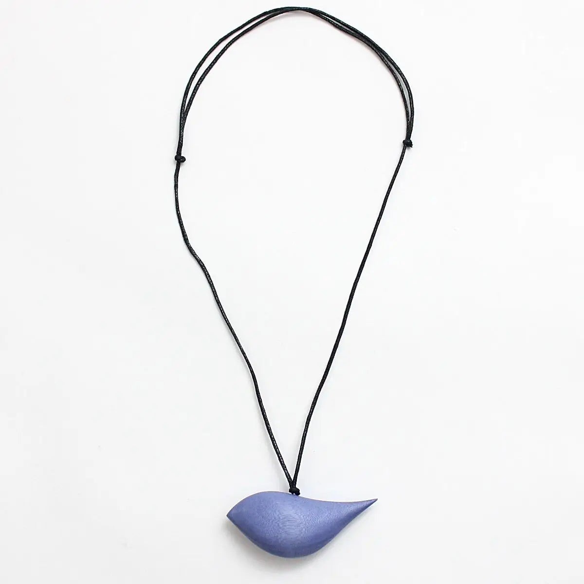 SYLCA Periwinkle Robin Bird Wooden Pendant Adjustable Necklace