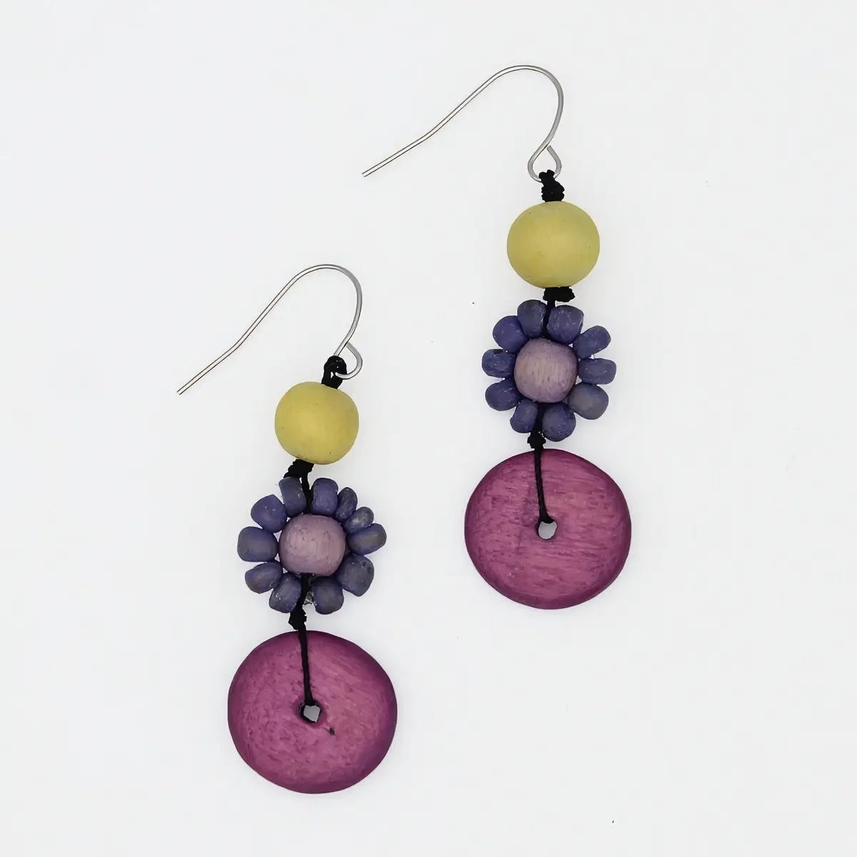 SYLCA Petite Daisy Purple Earrings