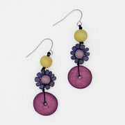 SYLCA Petite Daisy Purple Earrings