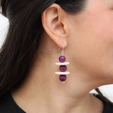 SYLCA Purple and Ivory Contemporary Earring
