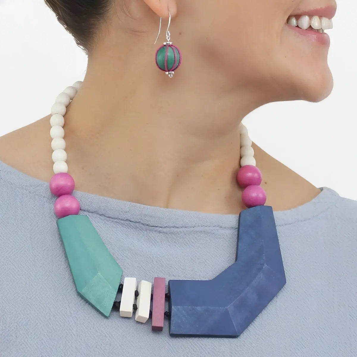 SYLCA Riviera Colorblock Statement Necklace