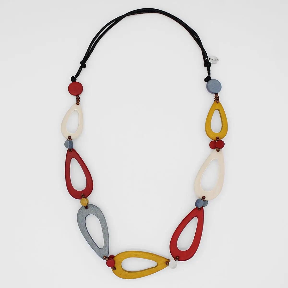 SYLCA Earthy Teardrop Wood Necklace