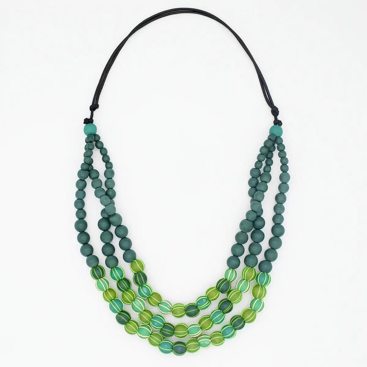 SYLCA Green Harmony Statement Beaded Necklace