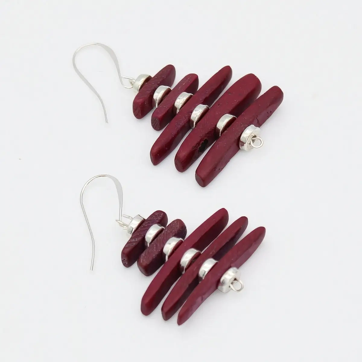 SYLCA Maroon Simply Stacked Earrings - SD26E12 - MAROON