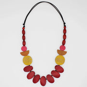 SYLCA Golden Timber Wood Bead Necklace