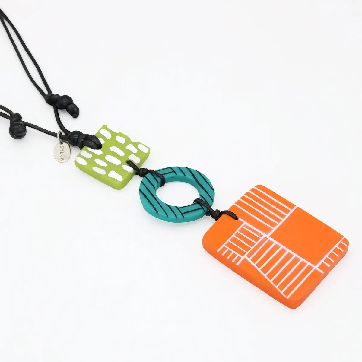 SYLCA Orange Geovibe Pendant Necklace