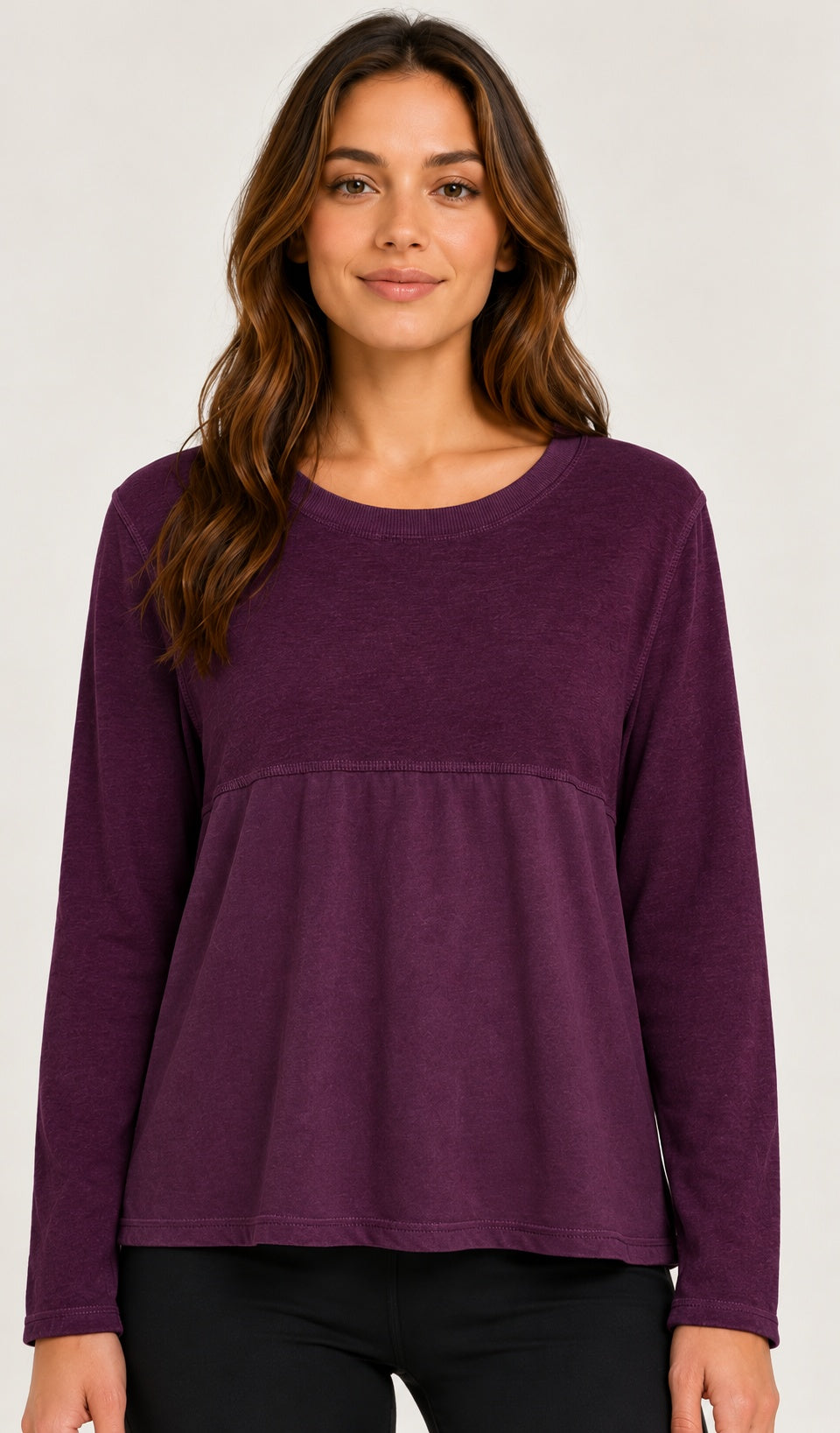 Prairie Cotton by CMC Heather Stretch Terry Contrast Crew Sweatshirt - HST706