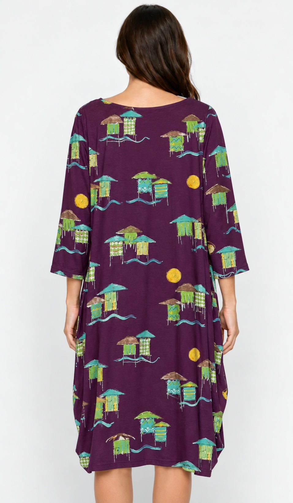 Prairie Cotton by CMC Printed Tulip Dress - BB956/P - JERSEY BORA BORA