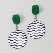 SYLCA Emerald Lunetta Earrings - LS22E21 - GREEN
