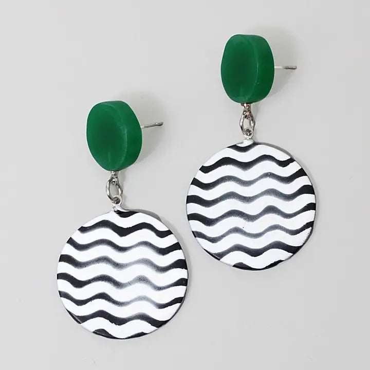 SYLCA Emerald Lunetta Earrings - LS22E21 - GREEN