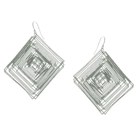 Takobia Silver Diamond Maze Earring - 2636