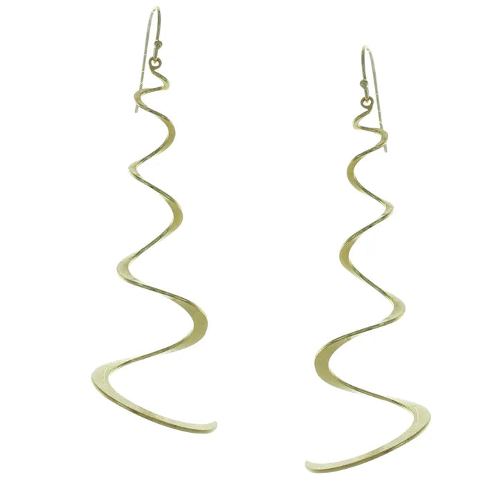 Takobia Gold Long Curl Earring - 2652