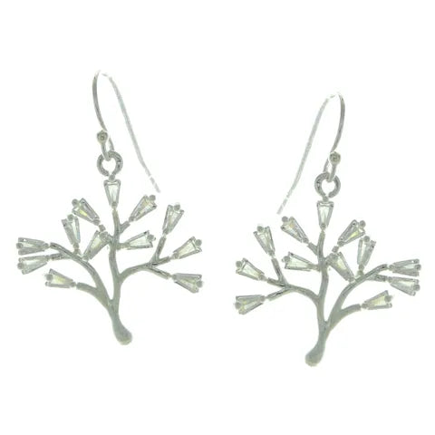 Takobia Silver Elegant Tree w/ Crystals Earring - 2653