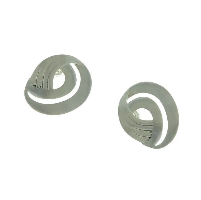 Takobia Silver Tone Swirl Post Earring - 2728
