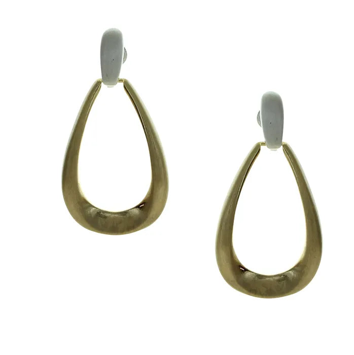 Takobia Two Tone Open Drop Post Earring - 2730