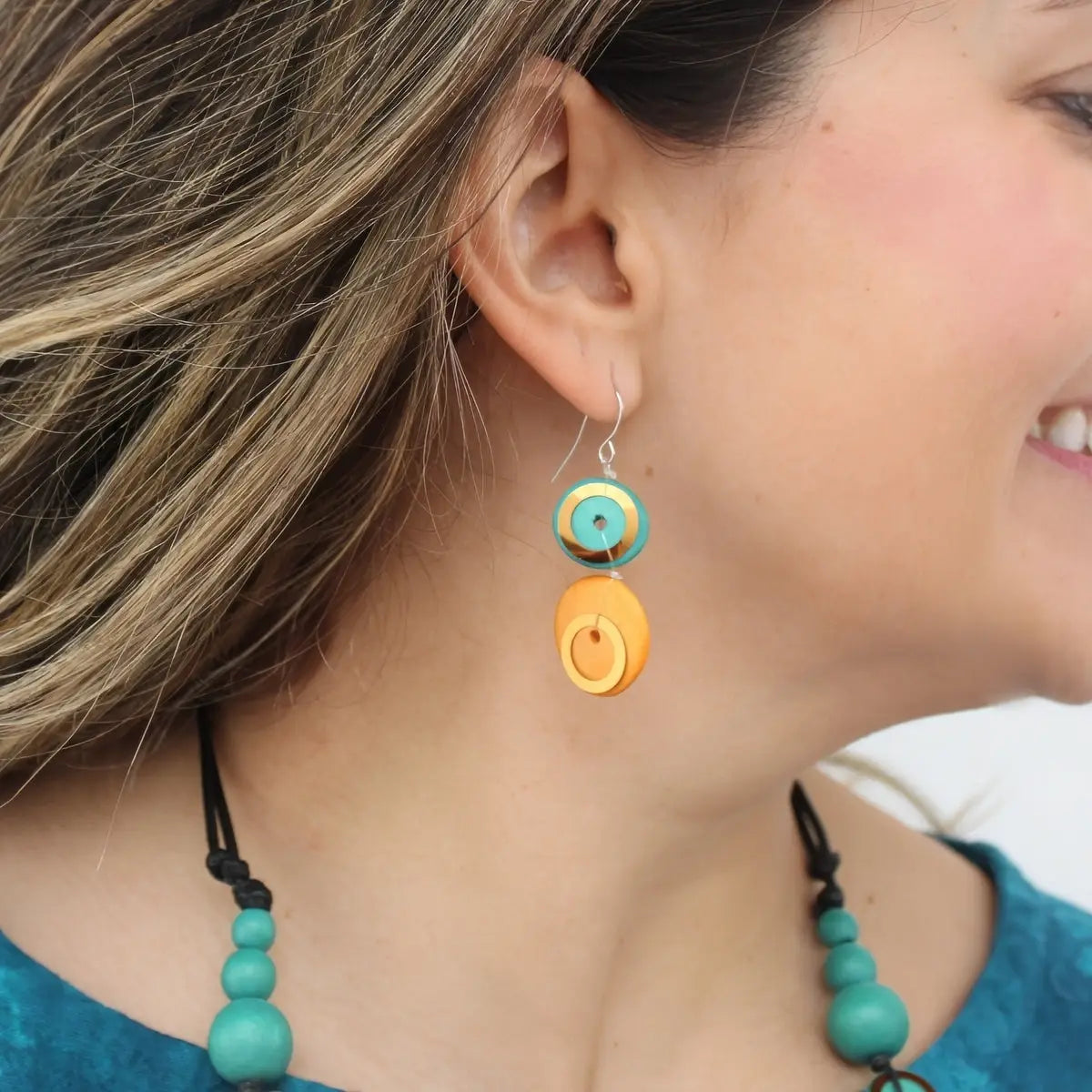 SYLCA Teal Adria Dangle Earrings