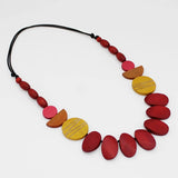 SYLCA Golden Timber Wood Bead Necklace