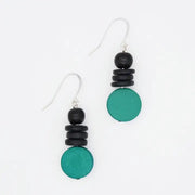 SYLCA Teal and Black Dusk Earrings - SD25E27 - TEAL