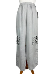 Fridaze AAPT25 - Crop Linen Pants with Twisted Pleats