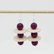 SYLCA Purple and Ivory Contemporary Earring