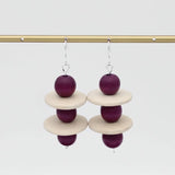 SYLCA Purple and Ivory Contemporary Earring
