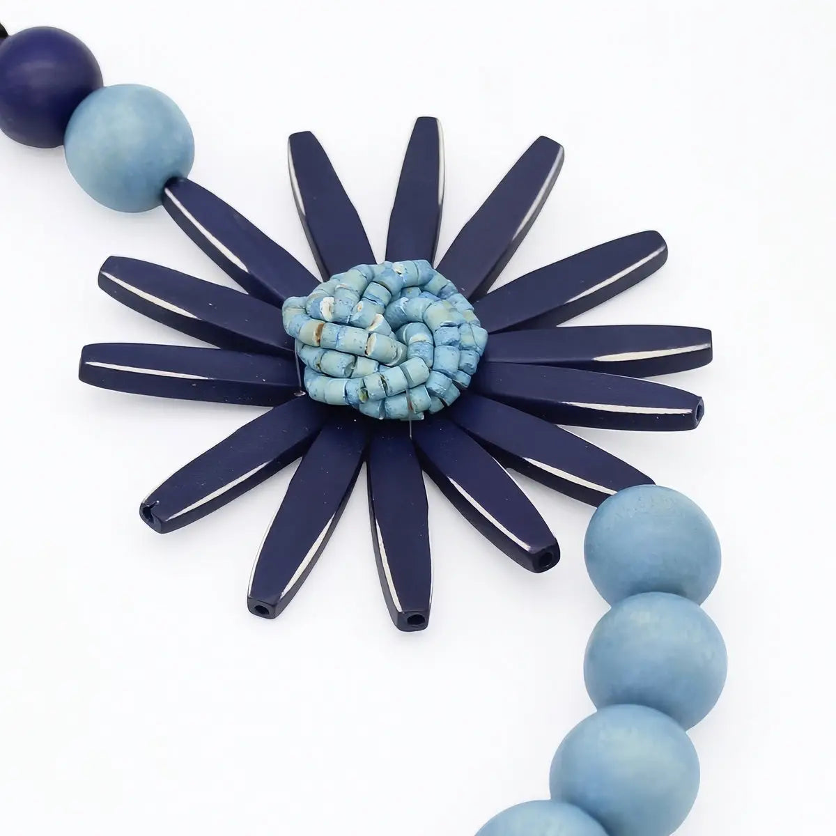 SYLCA Chunky Navy Flower Statement Necklace - SD24N23 - NAVY