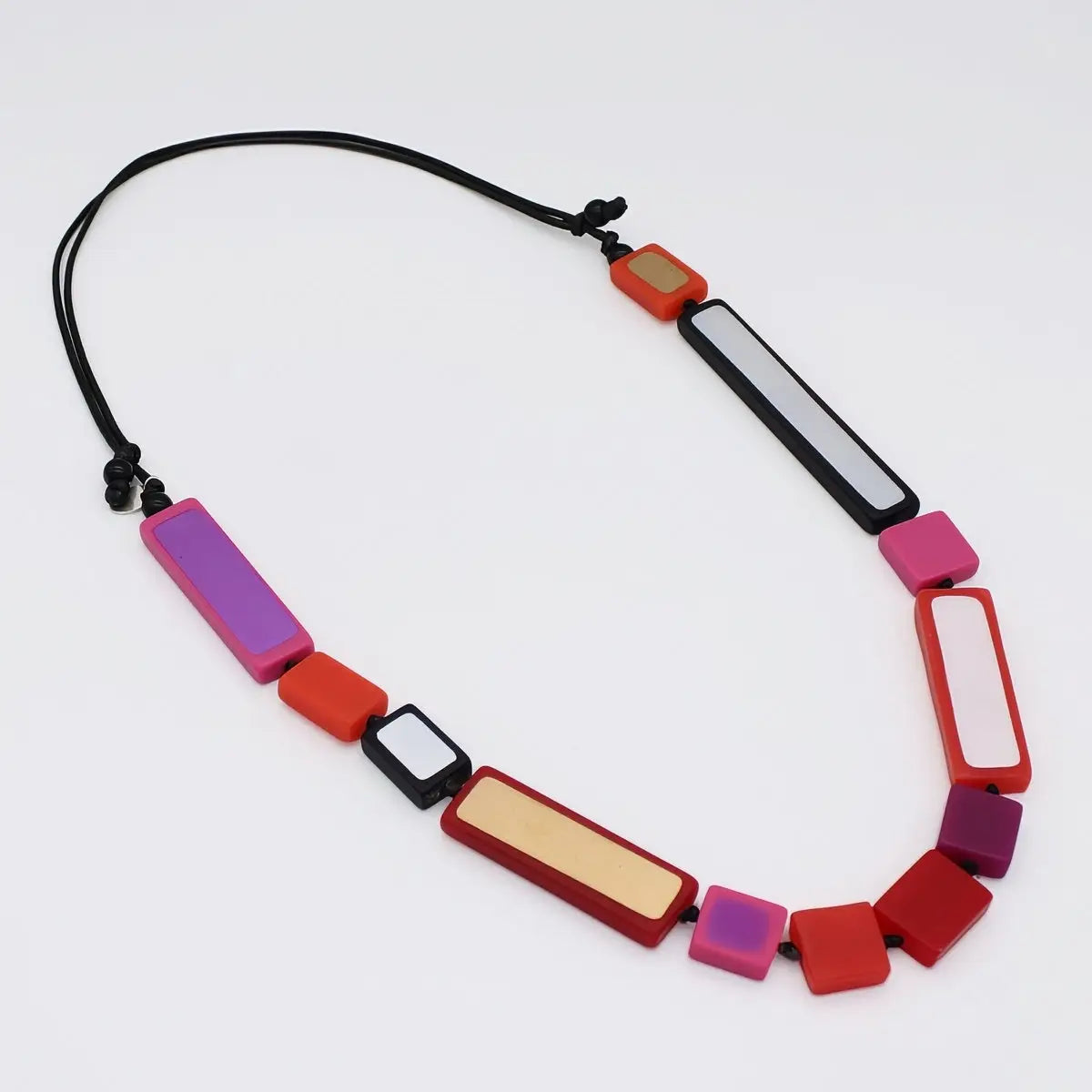 SYLCA Pink Sloan Rectangles Statement Necklace