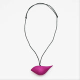 SYLCA Fuchsia Robin Bird Wooden Pendant Adjustable Necklace