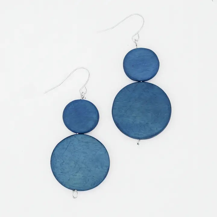 SYLCA Blue Double Bead Sarah Earrings - SD18E65 - BLUE