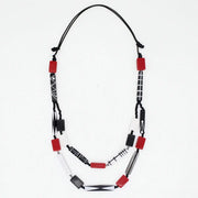 SYLCA Soran Red Mixed Bead Necklace - LS26N23 - RED